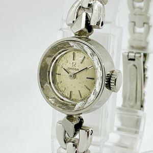 05290 オメガ OMEGA 稼働品 カットガラス レディース 腕時計 手巻き シルバーカラー アンティーク ヴィンテージ