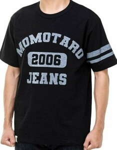 MOMOTARO JEANS 桃太郎ジーンズ GTBカレッジプリントTシャツ 半袖Tシャツ [07-109] M 黒② ジンバブエコットン 天竺 アメカジ