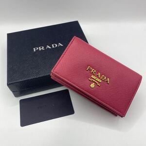 ★新品未使用★正規品★PRADA(プラダ)/イタリア製/本革/レザー/カードケース/名刺入れ/濃ピンク/2MO513