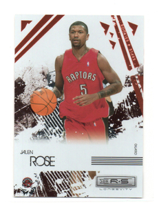 2009-2010 Panini Rookies & Stars Basketball [JALEN ROSE] LONGEVITY Ruby Card 189/250 TRONTO RAPTORS R&S NBA