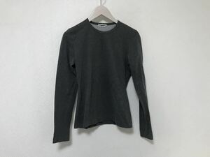 本物ジルサンダーJILSANDERコットンストレッチタイト長袖TシャツロンTメンズMイタリア製グレー