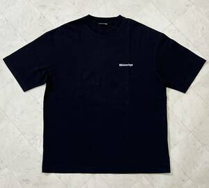 BALENCIAGA バレンシアガ【HT83 612966 TJV87 1070】BB CORP MEDIUM FIT T-SHIRT ロゴ 刺繍 Tシャツ Mサイズ ブラック 国内定価：60500円 