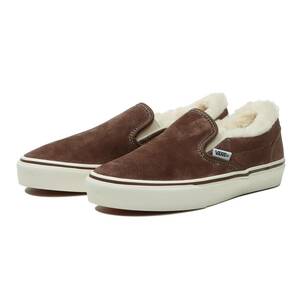 ヴァンズ 24cm スリッポン ファー ブラウン VANS SLIP ON FUR V98CF FUR CHOCO メンズ スニーカー スエード 天然皮革 バンズ **