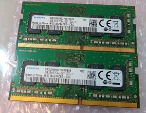 △ ノート メモリ SAMSUNG DDR4-2400 PC4-2400T PC4-19200 260Pin 4GB 2枚 合計 8GB M471A5244CB0-CRC 動作品 管31GMSC