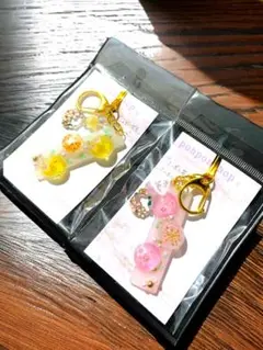 【春物SALE】シャボン花玉イエローキーホルダー／レジン／ハンドメイド