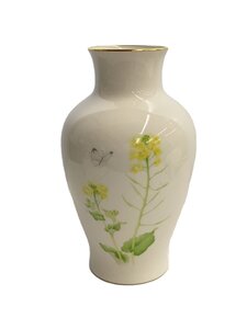 大倉陶園◆壷・花瓶/WHT/フラワーベース/20A/3151/菜の花/28cm花生