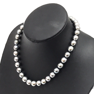 南洋黒 真珠 パール 直径約1cm ネックレス 総重量約73.0g 金具SILVER レディース アクセサリー ファッション小物
