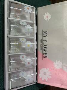 ☆MY FLOWER FLOWER COLLECTION コップ5客セット　花柄　中古美品☆