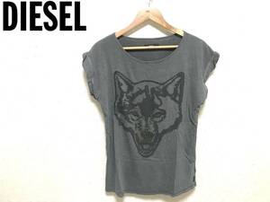 正規 DIESEL Tシャツ ノースリーブ グレー ディーゼル ウルフ 1904-211