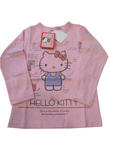 キッズ 子ども服 女の子 ハローキティ Hello Kitty 長袖Tシャツ サービス品 ピンク 130cm（A柄）