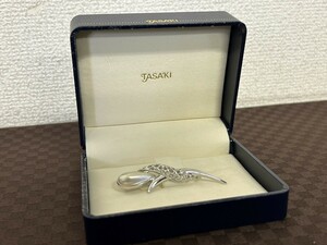 A3　TASAKI　田崎真珠　ブローチ　真珠　パール　刻印有　ケース付き　ブランドアクセサリー　約5.8㎝　約6.6g　現状品