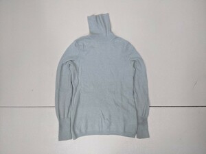 7．ユニクロ UNIQLO カシミヤ100 タートルネックニットセーター Cashmere カシミア レディースL ミントグリーン系杢x407