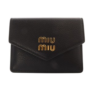 ミュウミュウ miumiu ヴィッテロダイノレザー カードケース 黒 ブラック 5MF031 /SR24 ■OH レディース