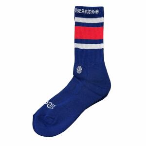 CHROMEHEARTS クロムハーツ　Logo Line Socks Blue ブルー サイズ:M