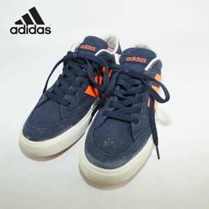 adidas アディダス 24.5 GVP CVS キャンバススニーカー ローカット バルカナイズド 紺 ネイビー オレンジ/DC420