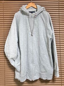 USED【TOMMY HILFIGER/トミーヒルフィガー メンズ ジップアップフードパーカー XLサイズ グレー】一部シミあり スウェット ビッグサイズ