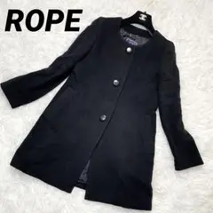 美品 ROPE ロペ コート ノーカラー コーデュロイ アンゴラ混 7 S