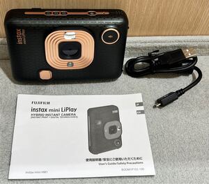 （AT607)富士フイルム FUJIFILM instax mini LiPlay HM1 ハイブリッドインスタントカメラ チェキ 取説 充電ケーブル 美品