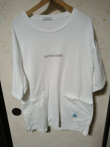 送料無料　BAYFLOW CAPTAIN STAG 別注BIGポケット 半袖Tシャツ メンズ 大きめのLLサイズ(表記サイズ4) 中古 身幅約58ｃｍ 着丈約75ｃｍ