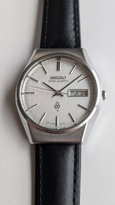 稼働 KingQUARTZ キングクォーツ Seiko セイコー 4823-8100 新品電池 メタルベルト付 メンズ SEIKO セイコークォーツ 1977年製 新品ベルト