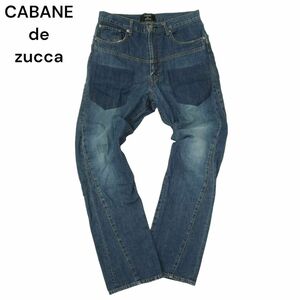 CABANE de zucca カバンド ズッカ USED加工★ フェイク ポケット デザイン デニム サルエル パンツ ジーンズ Sz.M　メンズ　A4B03704_7#R