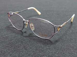 新品 LUSTER　ラスター　メガネ　眼鏡　高級感　上品　フルリム　軽い　20KGF 20金張り　紫　パープル