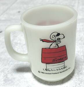 60s 美品 ファイヤーキング スヌーピー レッドバロン マグカップ 60年代　　1965年 コピーライト ヴィンテージ Snoopy Fire King 柳8512