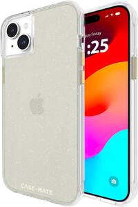 【Case-Mate】iPhone15Plus ケース 抗菌 耐衝撃 クリア 透明 シンプル キラキラ ラメ Sheer Crystal - Champagne Gold CM051512