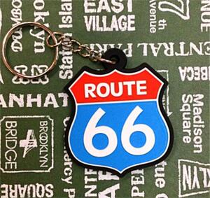 ラバーキーリング/ ROUTE66 ルート66 キーホルダー アメリカン雑貨 アクセサリー小物 車 バイク マザーロード