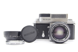 Nikon F アイレベル 641万台 + 非AI NIKKOR-S Auto 5.8cm F1.4 ニコン フィルムカメラ 初期型 斜めギザ NIPPON KOGAKU 外観美品 ■31102