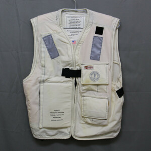 【米軍実物】MARK1 LIFE PRESERVER VEST, FLIGHT DECK ライフプリザーバ　サイズ：M　ストロボライト等おまけ付〈軍放出品・中古良品〉