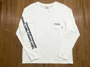 WTAPS ダブルタップス W MILSPEC ポケット ロンt ホワイト Lサイズ 長袖Tシャツ ロングスリーブTシャツ 日本製