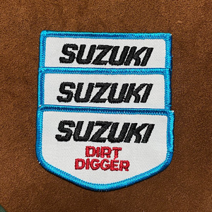 70s SUZUKI DIRT DIGGER ヴィンテージ ワッペン 当時物本物 スズキエンデューロ 国産旧車 ビンテージモトクロス 刺繍パッチ デッドストック