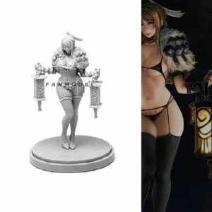 【新品】41mm KINGDOM DEATH キングダム・デス Pinup Lantern Festival 女性戦士 未塗装 レジン製 組み立て キット フィギュア H142