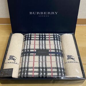 BURBERRY バーバリー バスタオル フェイスタオル2枚　ホースマーク刺繍　ベージュ　no.173