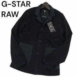 【新品 未使用】 G-STAR RAW ジースター ロウ 【BRONSON BLAZER】通年 ヘリンボーン ジャケット Sz.XS　メンズ ネイビー　I3T00937_8#O