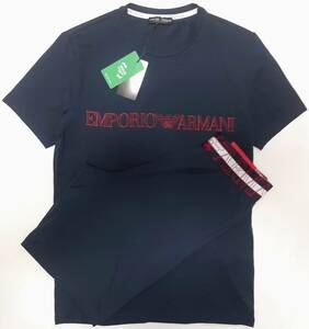 [新品] EMPORIO ARMANI / UNDERWEAR　Tシャツ＆ハーフパンツの【パジャマ＆部屋着】◆2023年春夏モデル　サイズ：Ｍ(46～48相当)　◆色：紺