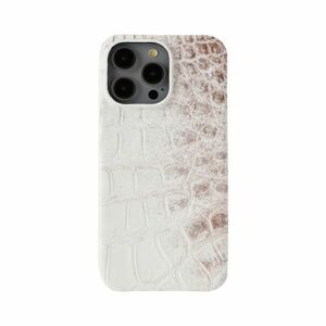 【iPhone15 Pro ケース】数量限定 ヒマラヤ クロコダイル 一枚革 洗練されたデザイン、極上の触感 クロコダイルの美しさをあなたの手に