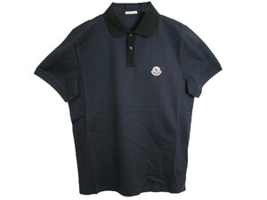 サイズM■新品 本物■モンクレール/SS POLO/2トーンカラー 襟ロゴ ポロシャツ/POLO SHIRT/半袖/メンズ/MONCLER/77X/ダークネイビー系/襟 黒