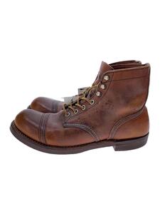 RED WING◆IRON RANGE/アイアンレンシ/レースアップブーツ/US7.5/BRW/レザー/8112