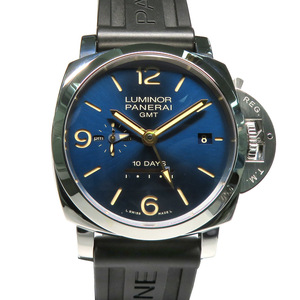 【名古屋】パネライ ルミノール1950 10DAYS GMT PAM00689 44mm S番 ブルー SS ラバー 自動巻 メンズ腕時計 男