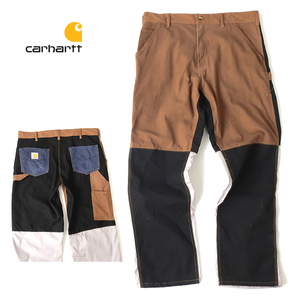 carhartt カーハート 一点物リメイク◎ダック生地ペインターパンツ マルチカラー縫製 W36