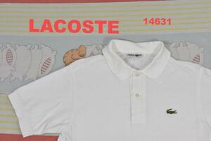 ラコステ ポロシャツ 白 t14631 綿100％ LACOSTE 70 80