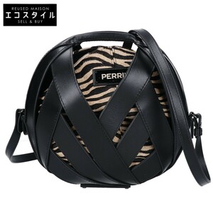 美品 PERRIN Paris ペランパリ ル・プティ・パニエ ゼブラ 2WAY ハンドバッグ ブラック レディース