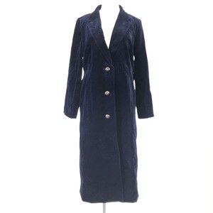 ドリアン/DREXXON DORIAN★ドイツ最高峰NIEDIECK VELVET/ベルベット/ベロアロングコート【13/レディースL/紺系/navy】Coat/jacket◆pBH438