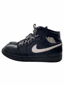 NIKE◆AIR JORDAN 1 MID/エアジョーダンミッド/ブラック/554724-049/27cm/BLK