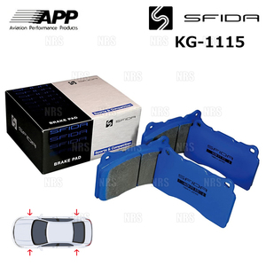 APP エーピーピー SFIDA KG-1115 (前後セット) ランサーエボリューション5～9/ワゴン CP9A/CT9A/CT9W 98/1～ ブレンボ (605F/605R-KG1115