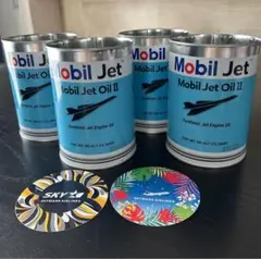 mobil jet oil 缶　4つセット　スカイマーク