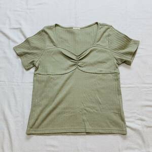 新品【薄いモスグリーン】カットソーTシャツ　XLサイズ