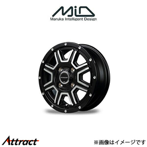 MID ロードマックス WF8 アルミホイール 4本 プレオ L275F/L285F(12×4J 4-100 INSET42 セミグロスブラック)ROADMAX